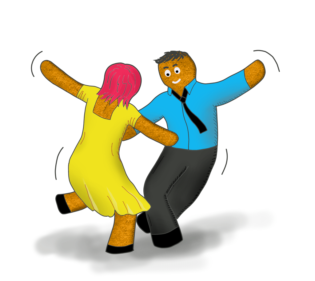two cookies dancing like in la la land